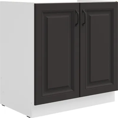 Produktbild von Spülenschrank 80 cm Stilo Grau + Weiss Küchenzeile Küchenblock Küche Einbauküche