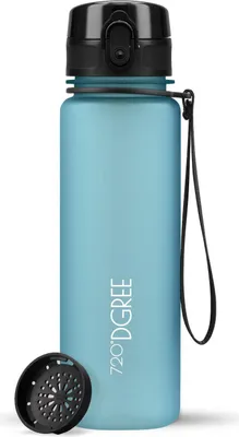 Produktbild von uberBottle softTouch Trinkflasche mit Sieb 500ml / Aqua Blue/ 720DGREE