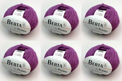 Obrázek produktu pro 6x Berta by Permin – příze z vlny a bavlny s certifikátem Oeko-Tex® (59 morvový)