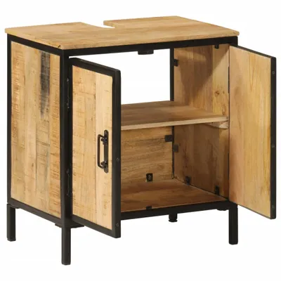 Immagine prodotto di Mobile Lavabo da Bagno 55x35x60 cm Legno Massello Mango e Ferro