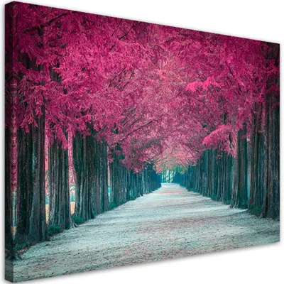 Produktbild von Leinwandbild Rosa Bäume Park 120x80 Feeby Violett bild für die wand bereit zum aufhängen