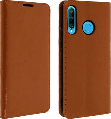 Zdjęcie produktu dla Etui Avizar, skórzane etui biznesowe z portfelem do telefonu Huawei P30 Lite, kolor: camel