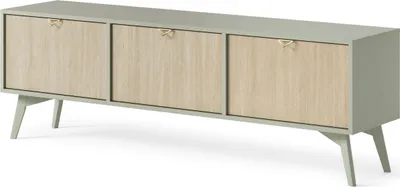 Produktbild von Lowboard mit mit 3 Türen, TV-Kommode, TV-Board Fernsehschrank Fernsehtisch TV-Schrank - Abeto RTV 158 Grün