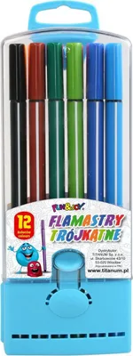 Obrázek produktu pro Trojhranné fixy v plastové krabičce 12 barev Fun&Joy