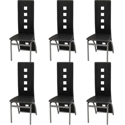 Produktbild von The Living Store Esszimmerstühle 6 Stk. Kunstleder Schwarz