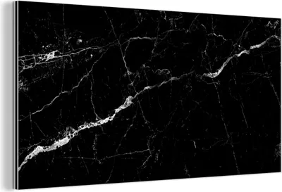 Produktbild von MuchoWow Wanddekoration Metall Metallbild Wandkunst 120x60 cm Marmoroptik - Schwarz - Luxus MuchoWow Aluminium Gemälde - Metalbilder