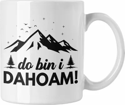 Produktbild von Trendation - Wandern Tasse Geschenk Do Bin I Dahoim Geschenk Berge Wanderer Geschenkidee (Weiß)