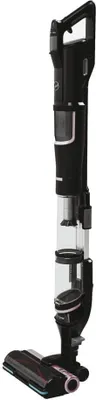 A black cordless vacuum cleaner is shown against a white background.