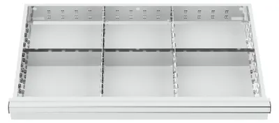 Produktbild von STIER Schubladeneinteilung Metalleinteilung BLH 100/125 mm Innenmaß 800x450 mm 6 Fächer