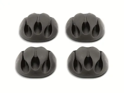 Produktbild von Kabelhalter 4er-Set, System, selbstklebend, schwarz