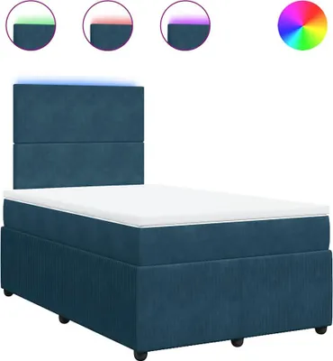 Produktbild von vidaXL Boxspringbett mit Matratze Blau 120x200 cm Samt