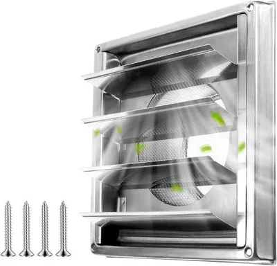 Productafbeelding van Famanu buitenluchtrooster met terugslagklep en beschermingsbehuizing tegen weersinvloeden - 100 mm
