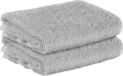Produktbild von StickandShine 2er SET Premium Frottee Gästehandtuch 30x50 cm in hellgrau  in 500g/m² aus 100% Baumwolle