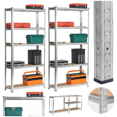 Obrázok produktu pre Set regálov do domácnosti 90 cm QARIAN - strieborný