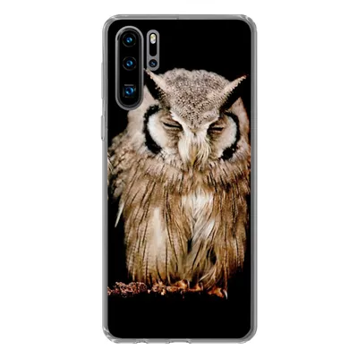 Produktbild von MuchoWow® Handyhülle Schutzhülle Hülle für Huawei P30 Pro Eule - Vogel - Schwarz Silikon Softcase Handy Hülle - Schutzdeckel