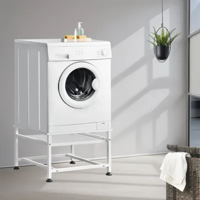 Produktbild von STADO | Gestell | Waschmaschine | Ausziehbare Ablage | Weiß | 62,5x53,5x45 cm | Podest | Trockner | Sockel | Erhöhung | Unterbau | Unterschrank