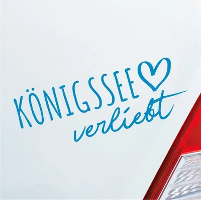 Produktbild von Auto Aufkleber Königssee verliebt Herz See Sea Liebe Car 19x7 cm Hellblau Sticker Heckscheibenaufkleber