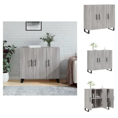 Obrázek produktu pro vidaXL Příborník Grey Sonoma 90x34x80 cm Materiál na bázi dřeva - Příborníky
