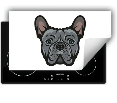 Produktbild von DarHaus Herdabdeckplatte 90x52 cm Anti Rutsch Matte Aufrollbar, grau - Hund