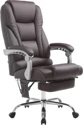 Produktbild von Bürostuhl mit Massage - Ergonomischer Stuhl, Entspannung, hochwertiges Konstruktionsleder | Farbe: Braun