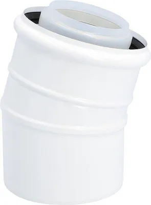 Obrázok produktu pre Koleno Wolf 2651482 15°, DN 80/125, zásuvné, biele
