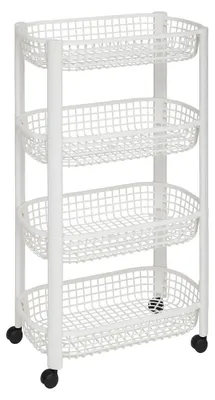 Obrázok produktu pre Kuchynský vozík na kolieskach BASKET, plast, 46,5 x 25,5 x 79 cm