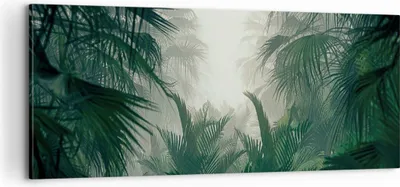 Produktbild von Bild auf Leinwand - Leinwandbild - Einteilig - Dschungel Blätter Palmen - 100x40cm - Wand Bild - Wanddeko - Wandbilder - Leinwanddruck - Bilder - Wanddekoration - Leinwand bilder - AB100x40-4504