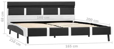 Obrázok produktu pre vidaXL Posteľný rošt s LED diódou Sivá Imitácia kože 160x200 cm
