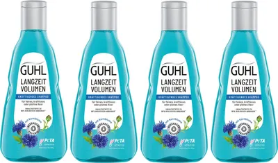 Produktbild von Guhl Langzeit Volumen Shampoo mit blauer Kornblume 250ml 4er Pack