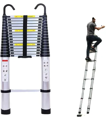 Produktbild von Teleskopleiter, Aluminiumlegierung, rutschfeste Füße, 6.2M/20.3FT