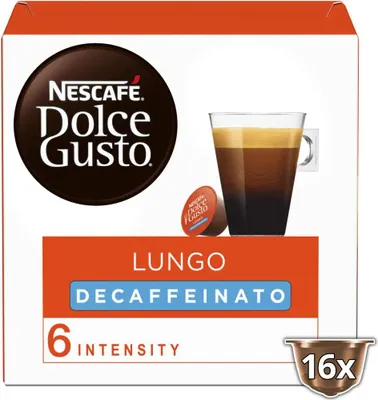 Image de Nescafé Dolce Gusto Lungo decaffeinato décaféiné | 16 capsules de café