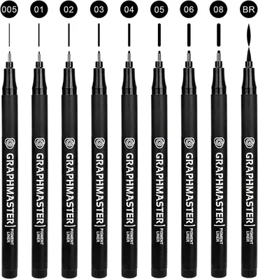 Obrázok produktu pre Perá, súprava 9 kaligrafických pier, ručné popisovacie perá, štetcové pero - na príslušenstvo k žurnálu, skicár, umelecká ilustrácia, technický výkres (9 jemných čiar)