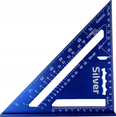 Zdjęcie produktu dla Silver Kątownik Stolarski Ciesielski Aluminiowy Przymiar 7" Metryczny