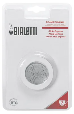 Image de Bialetti 800002 Joint en caoutchouc et filtre 2T, aluminium, blanc