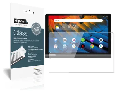 Produktbild von 2x Schutzfolie für Lenovo Yoga Smart Tab 10.1 YT-X705F - Anti-Shock 9H Folie dipos Glass Kunststoffglas