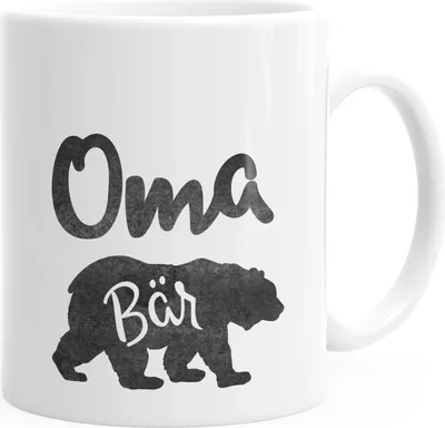 Produktbild von Kaffee-Tasse Oma Bär MoonWorks® weiß unisize