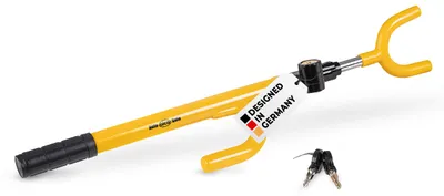 Obrázok produktu pre alca® Zámok volantu auta Dráp na volant I Priemer volantu od 18-38 cm použiteľný I Zámok volantu zariadenie proti krádeži imobilizér 3 bezpečnostné kľúče