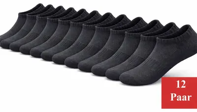 Produktbild von 12 Paar Sportsocken Damen Herren Sneaker Socken atmungsaktiv, Dunkelblau 43-46