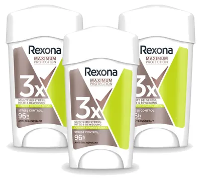 Obrázek produktu pro 3 x Rexona Women Maximum Protection Stress Control, antiperspirační tuhý deodorant - 45 ml - výhodná sada - 3 kusy