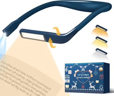 Immagine prodotto di Lampada da lettura da collo - Lampada per libri da collo - Ideale per leggere a letto - 3 modalità di colore - Intensità regolabile in modo continuo - Colore blu