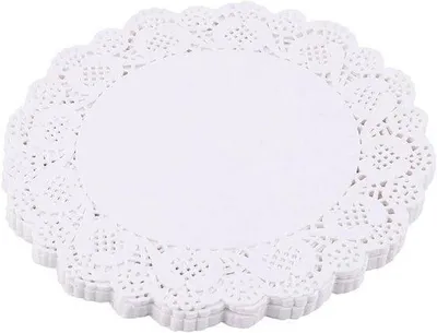 Produktbild von Runde Papierdoilies Weiß - Tischdekoration - Hochzeit - 140 Stück - 24 cm