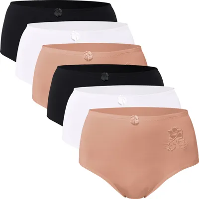 Produktbild von Celodoro Damen Taillenslip (6er Pack) Microfaser-Slip mit Stickerei - Classic Mix 48-50