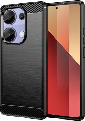 Produktbild von Hülle für Xiaomi Redmi Note 13 Pro 4G Carbon-Faser Weich TPU Silikon Stoßfest Handyhülle Schwarz