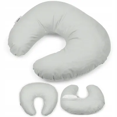Image de Coussin d’allaitement Flumi forme rogal, gris