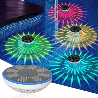 Produktbild von Schwimmende Solar LED Gartenleuchte RGB Farbwechsel 1200mAh IPX8 Pool Dekoration Lampe mit Sensor für Whirlpool Terrasse Außenbereich