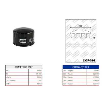 Zdjęcie produktu dla Ölfilter Champion C316 / COF084*
