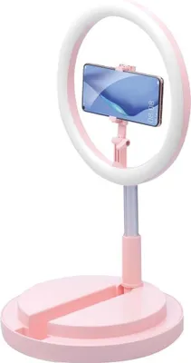 Produktbild von Handyhalterung Ringlicht Einbeinstativ 12" Rosa