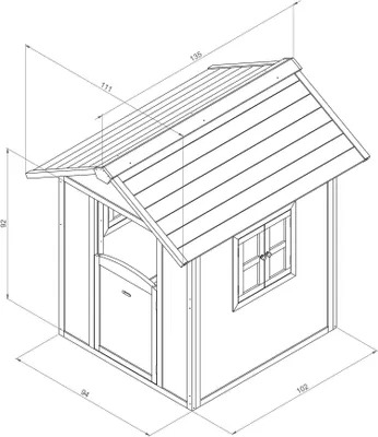 Imagen del producto de AXI Beach Lodge Casa infantil de Madera en Blanco | Casita de Juegos para ninos de Jardin / exterior | 135x111x133 cm