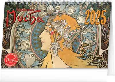 Immagine prodotto di Alfons Mucha 2025 - calendario da tavolo