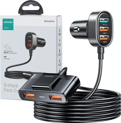 Immagine prodotto di Joyroom Jr-Cl03 Pro 45W 5Xusb Caricabatteria da auto (nero)